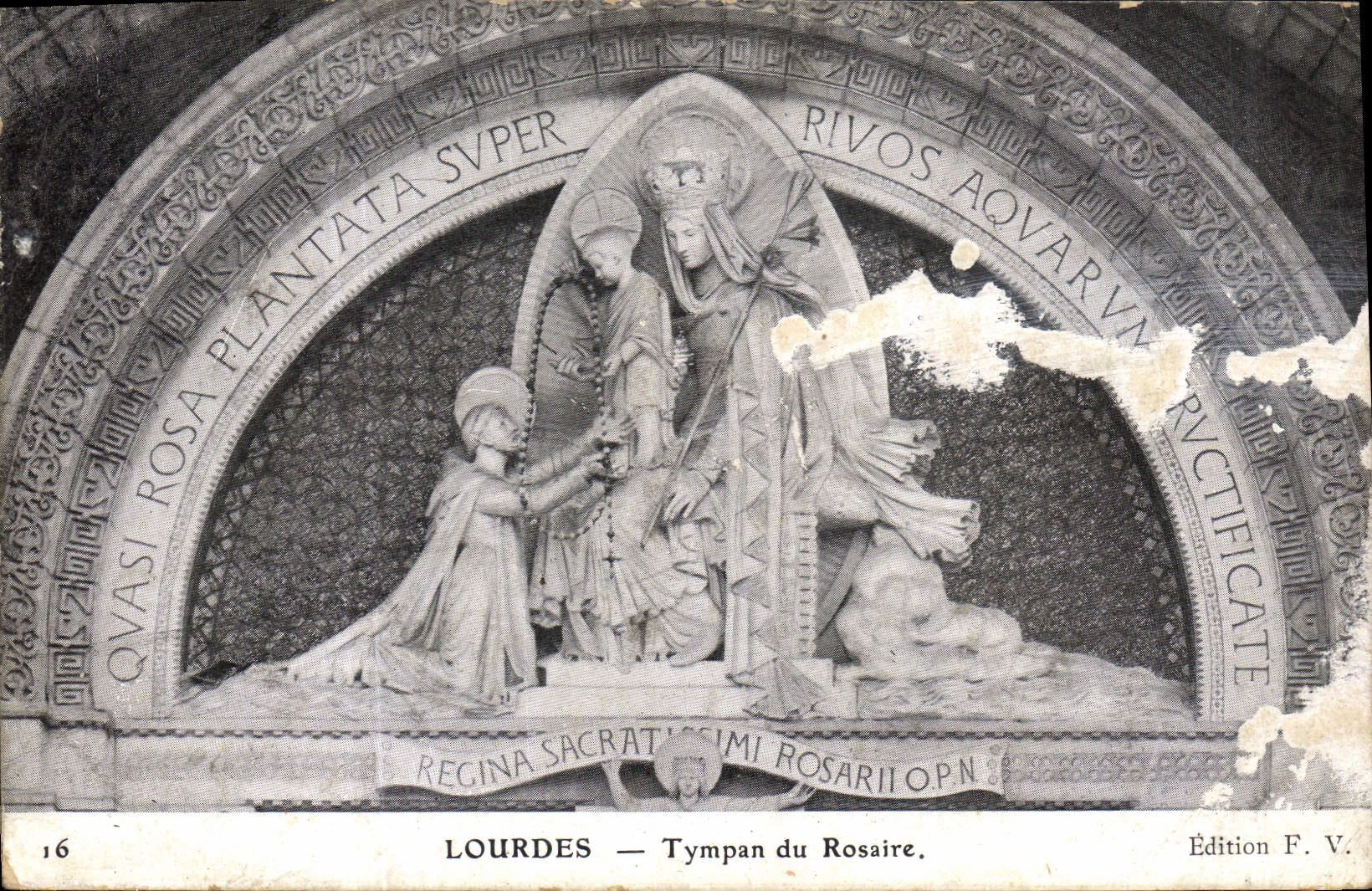 CPA Lourdes Tympan du Rosaire