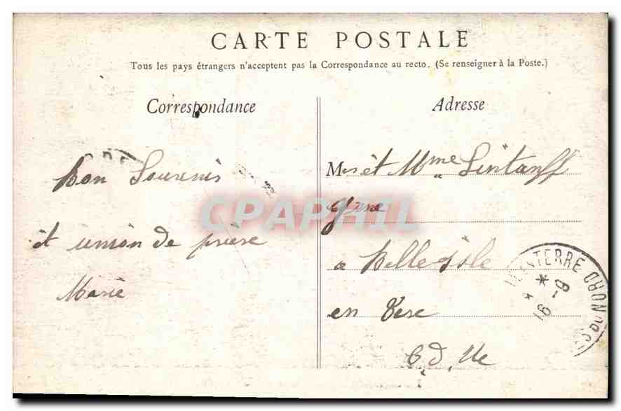 CPA Lourdes Interieur de la Crypte — Verso