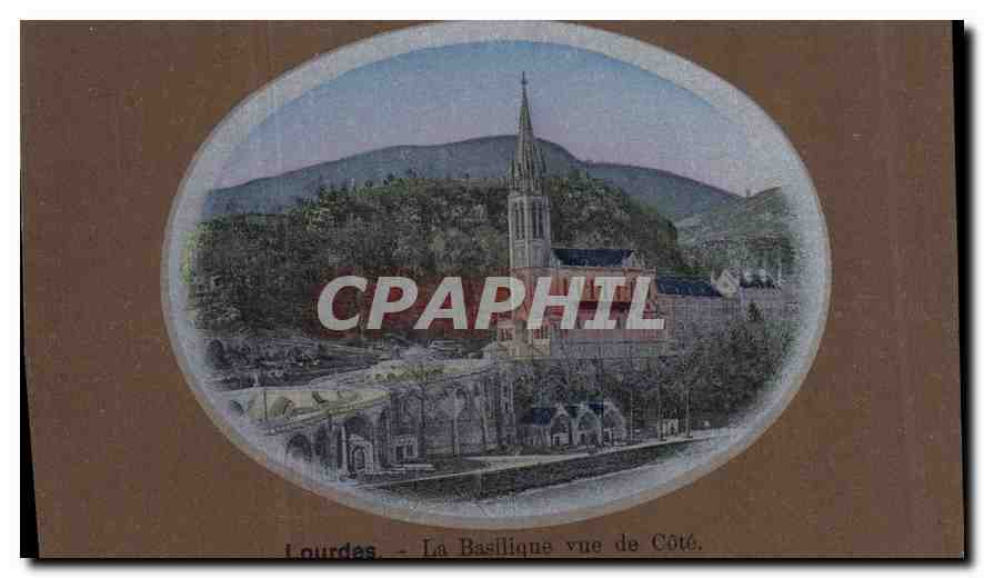 CPA Lourdes La Basilique vue de Cote