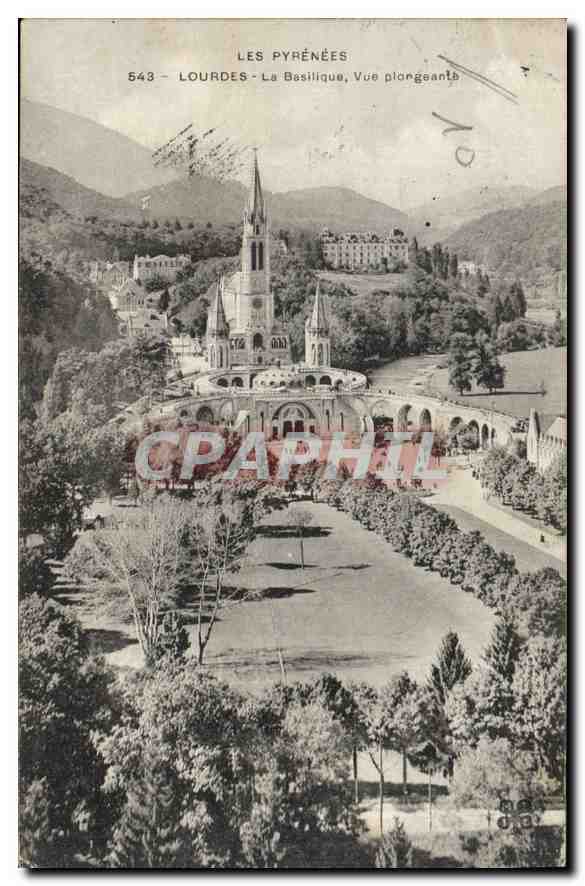 CPA Lourdes Les Pyrenees La Basilique Vue Plongeante