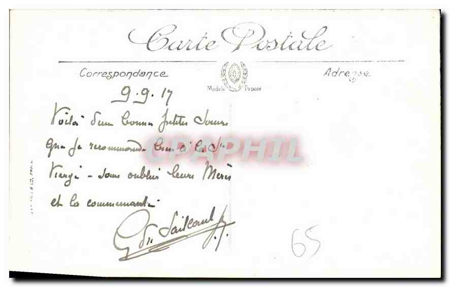 CPA Lourdes Le Poste des Brancardiers — Verso