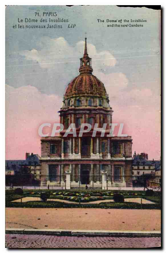 CPA Paris Le Dome des Invalides et les nouveaux Jardins