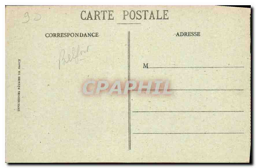 CPA Belfort La Porte de Brisach et le Pigeonnier Militaire — Verso