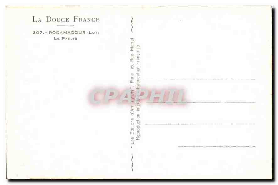 CPA Rocamadour (Lot) Le Parvis La Douce France — Rückseite