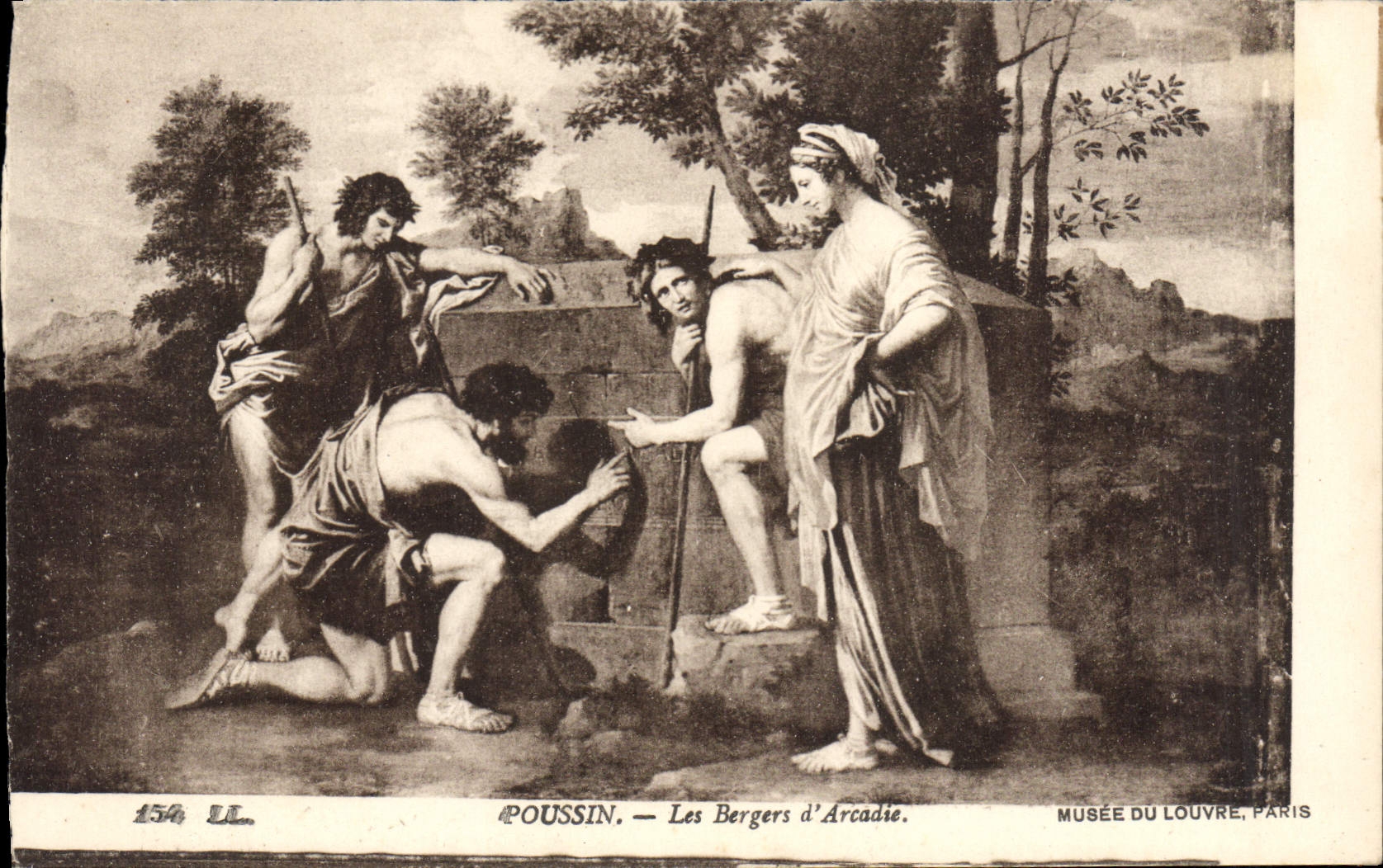 CPA Poussin Les Bergers d'Arcadie Paris Musee du Louvre