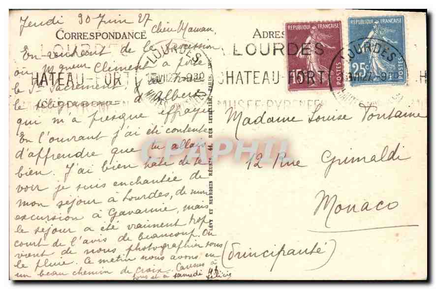 CPA Gavarnie la Cirque — Verso