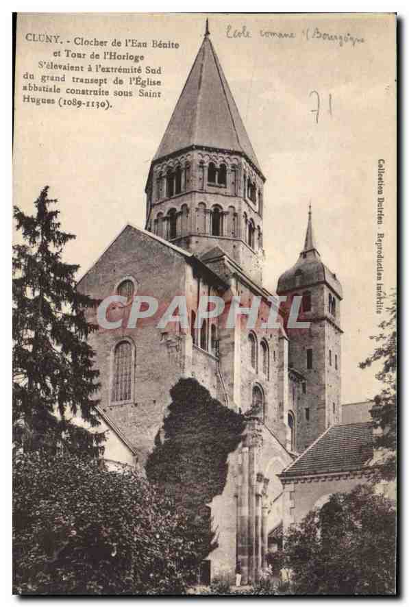 CPA Cluny Clocher de l'Eau Benite et Tour de l'Horloge