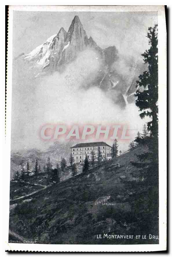 CPA Le Montanvert et le Dru Hotel de l'Univers et de Geneve Chanonix