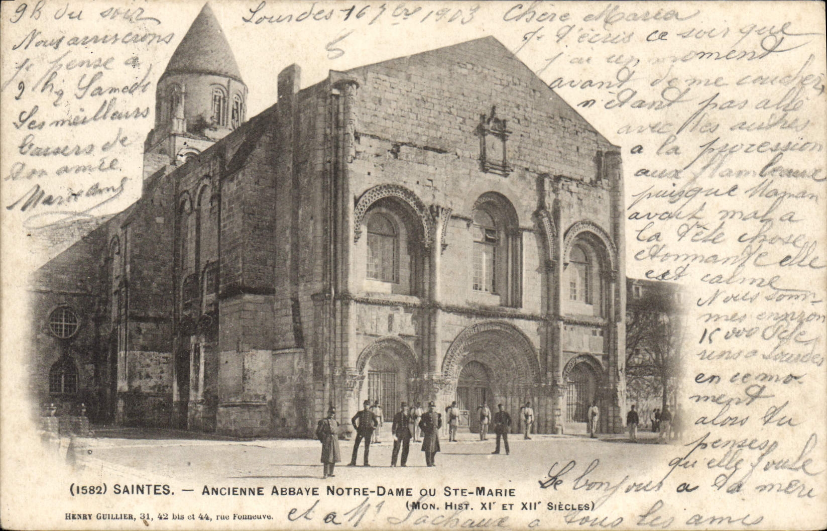 Saintes — Ancienne Abbaye Notre-Dame ou Ste-Marie (Mon. Hist. XIe et XIIe siècles) — Henry Guillier, 31, 42 bis et 44, rue Founeuve