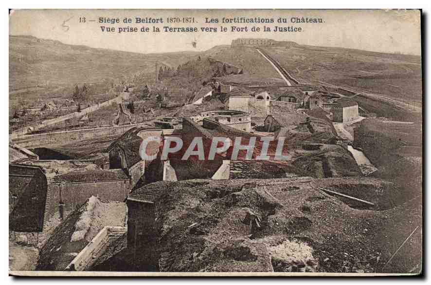 CPA Siege de belfort (1870 1871) Les fortifications du Chateau Vue prise de la Terrasse vers le Fort