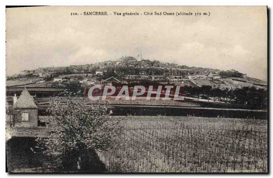 CPA Sancerre Vue generale Cote Sud Ouest (altitude 312 m)