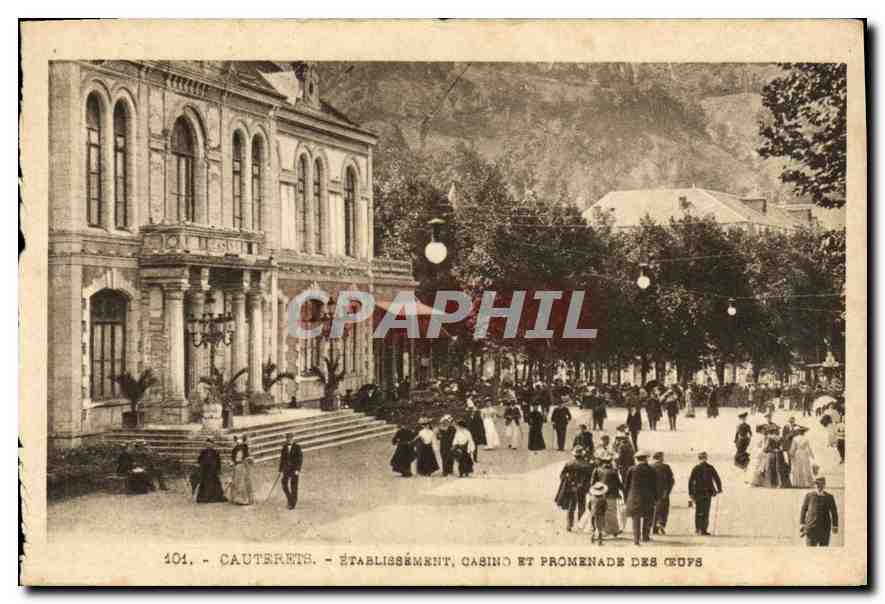 CPA Cauterets Etablissement Casino et Promenade des Oeufs