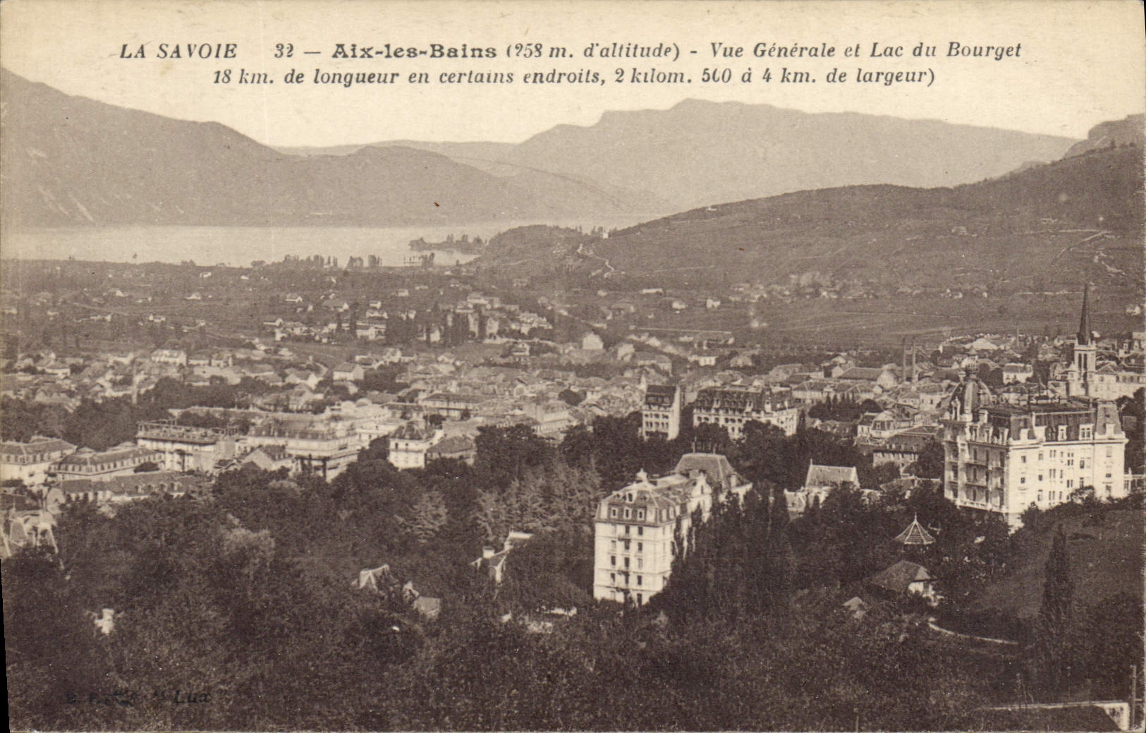 CPA la Savoie Aix les Bains (953 m d'altitude) Vue Generale et Lac du Bourget