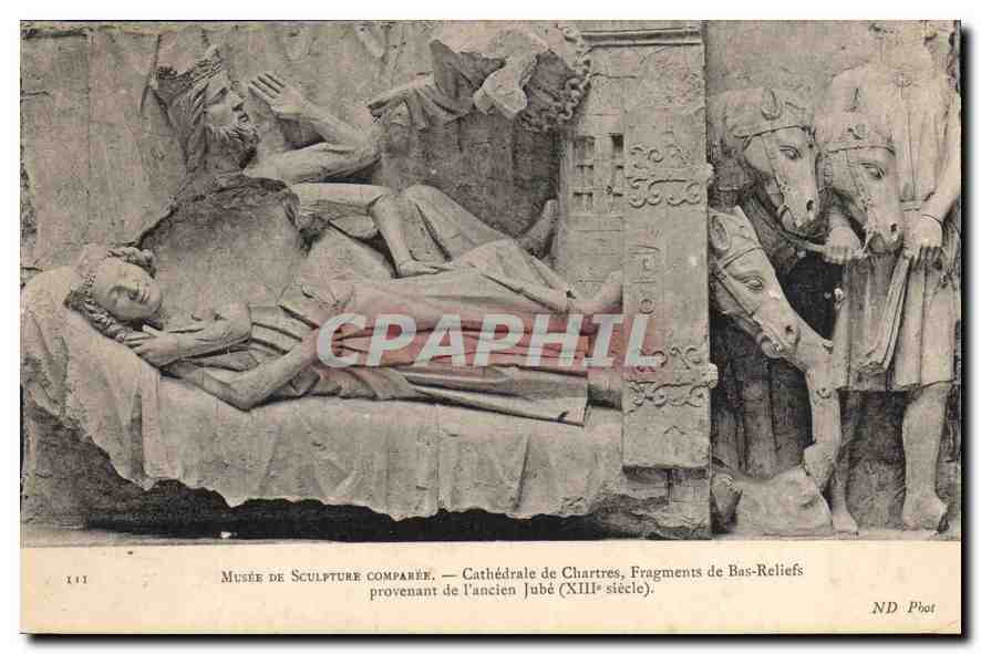 CPA Musee de Sculpture Coparee Cathedrale de Chartres Fragements de Bas Reliefs provenant de l'ancie