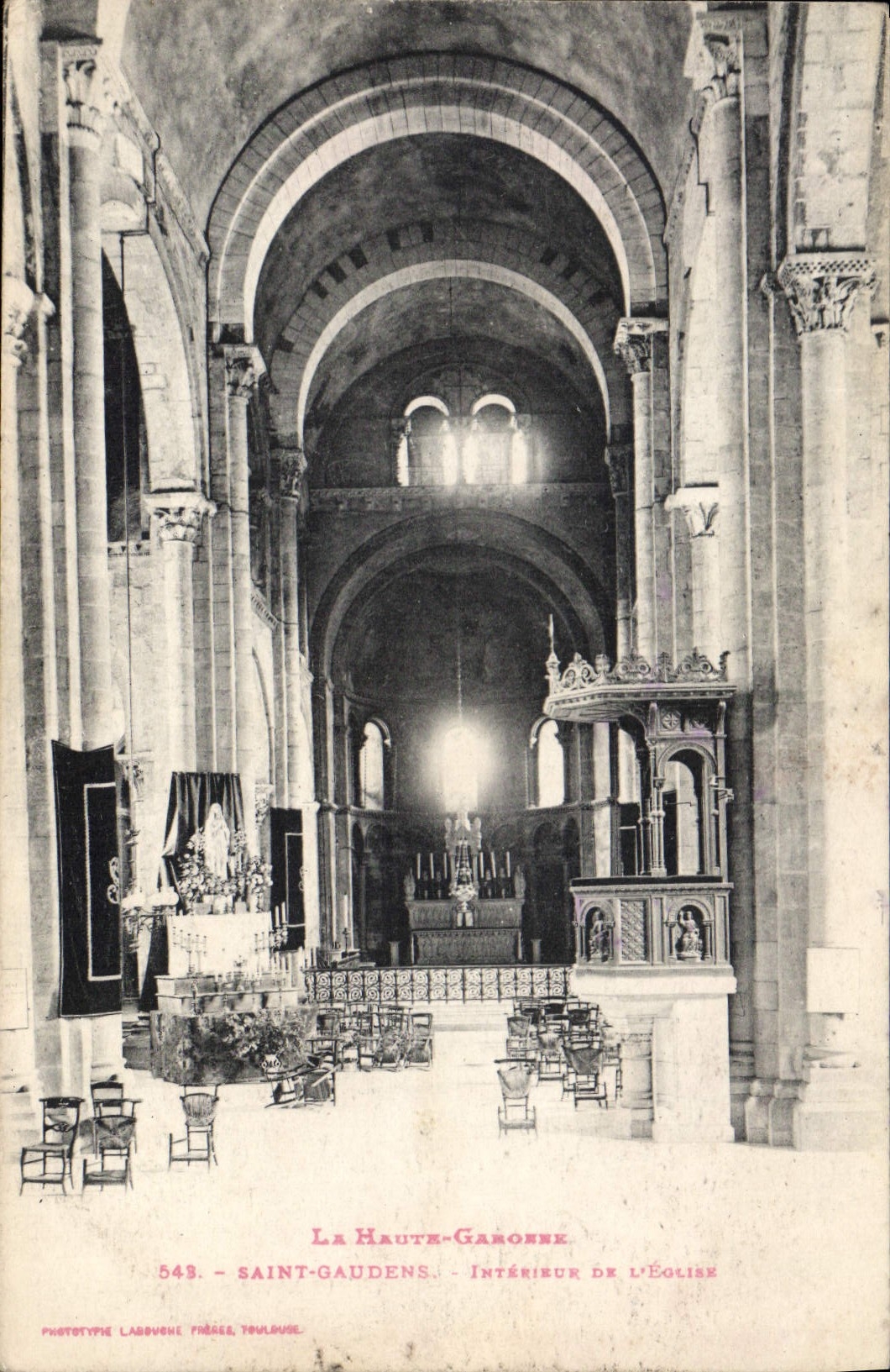 Saint-Gaudens — Interno della chiesa — Phototype Labouche Frères, Toulouse, n°543