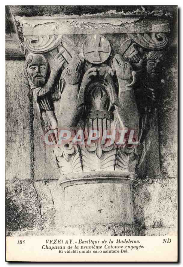 CPA Vezelay Basilique de la Madeleine Chapiteau de la neuvieme Colonne engagee