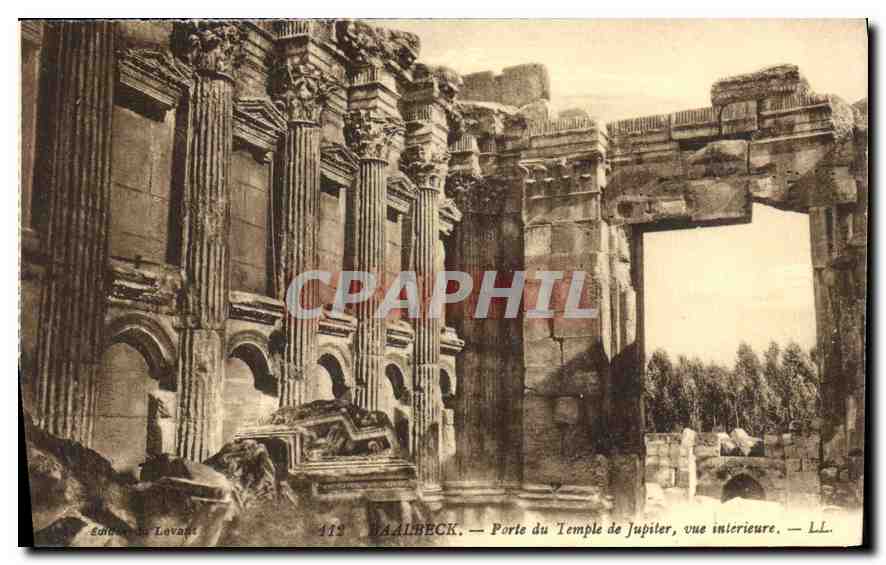 CPA Baalbeck Porte du Temple de Jupiter vue interieure