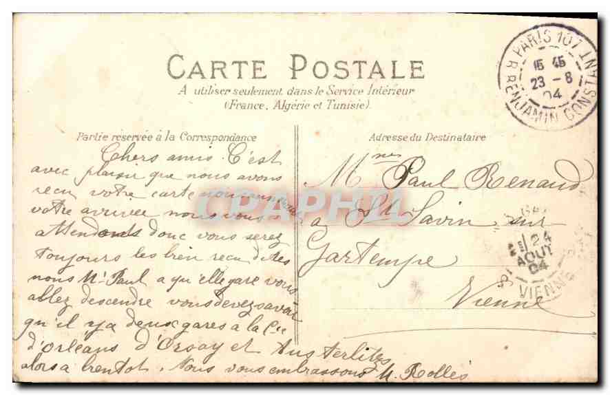 CPA Paris Hotel Dieu — Rückseite