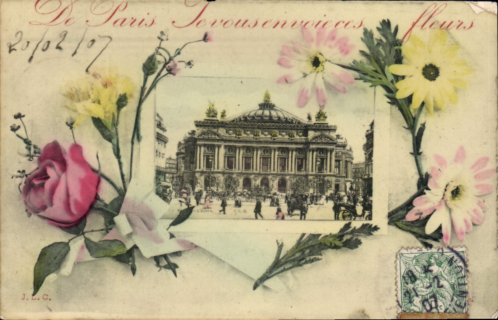 CPA Le Paris Je vous envoie ces fleurs