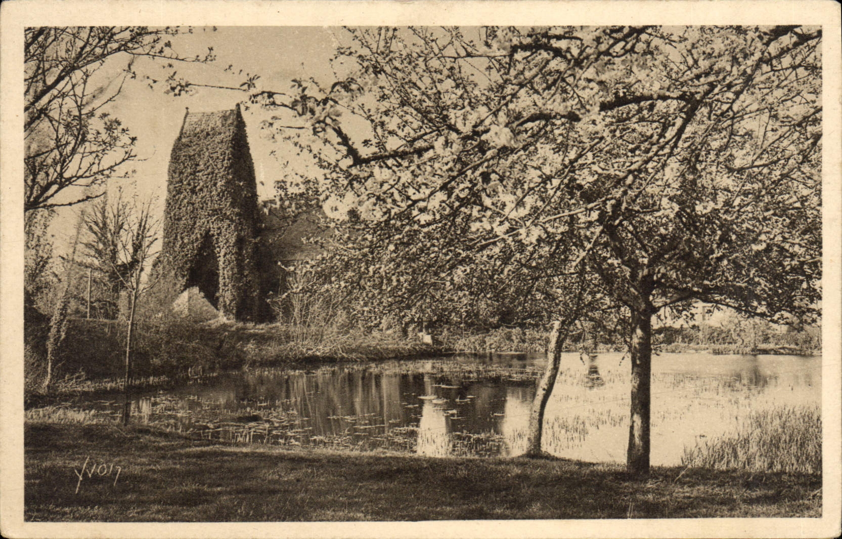 CPA Normandie Vieux Manoir sous les pommiers en fleurs Cote de Grace Route de Honfleur a Trouville L