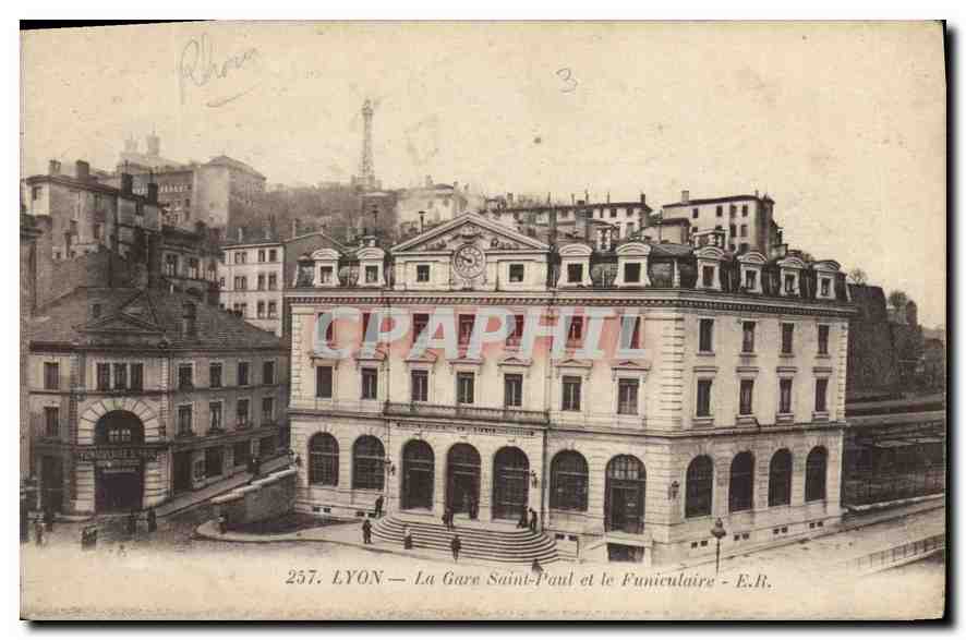 CPA Lyon La Gare Saint Paul et le Funiculaire