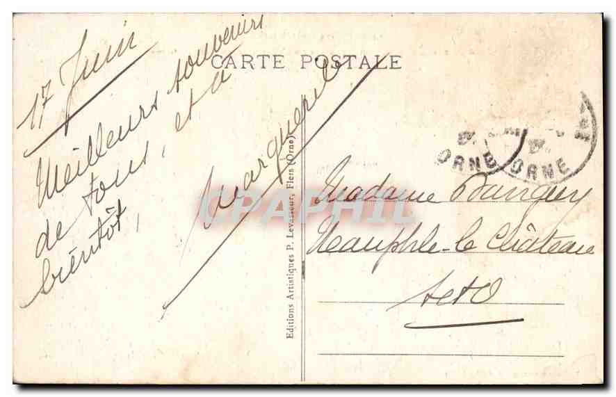 CPA La Suisse Normande Environs de Flers Les Roches D'Oitre et la Vallee de la Rouvre — Rückseite