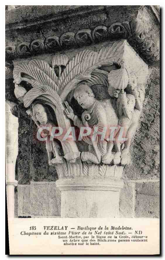 CPA Vezelay Basilique de la Madeleine Chapiteau du sixieme Pilier de la nef 
