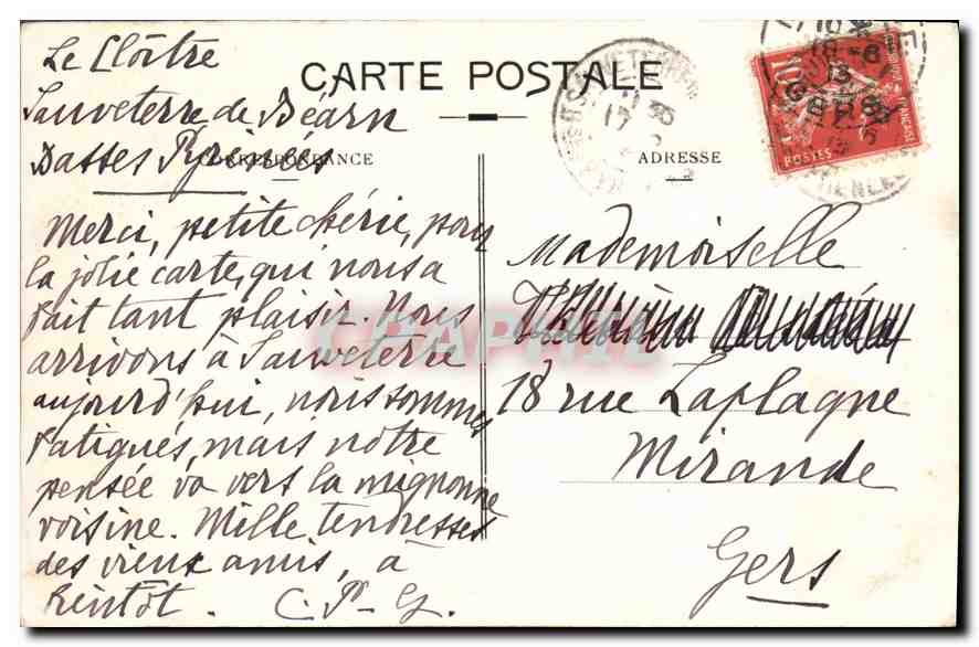 CPA Sauveterre de Bearn Le Cloitre — Rückseite