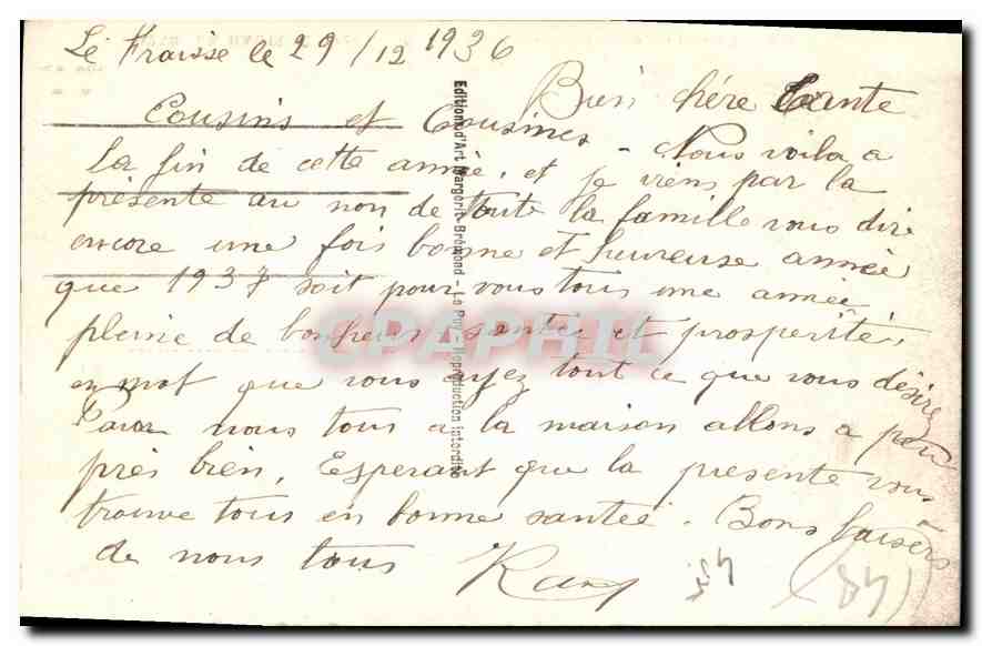 CPA La Bastide (Lozere) Sous bois et village du Fraisse — Rückseite