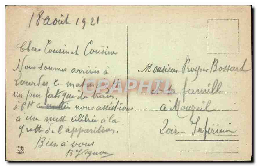 CPA Les Hautes Pyrenees Lourdes Les Rampes et la Basilique — Verso