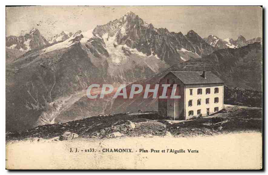 CPA Chamonix Plan Praz et l'Aiguille Verte