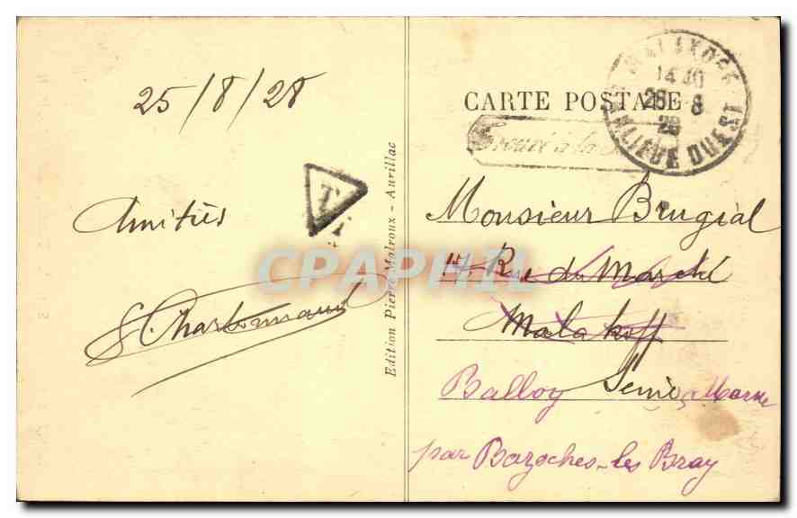 CPA L'Auvergne Sortie du Tunnel cote du Lioran — Rückseite