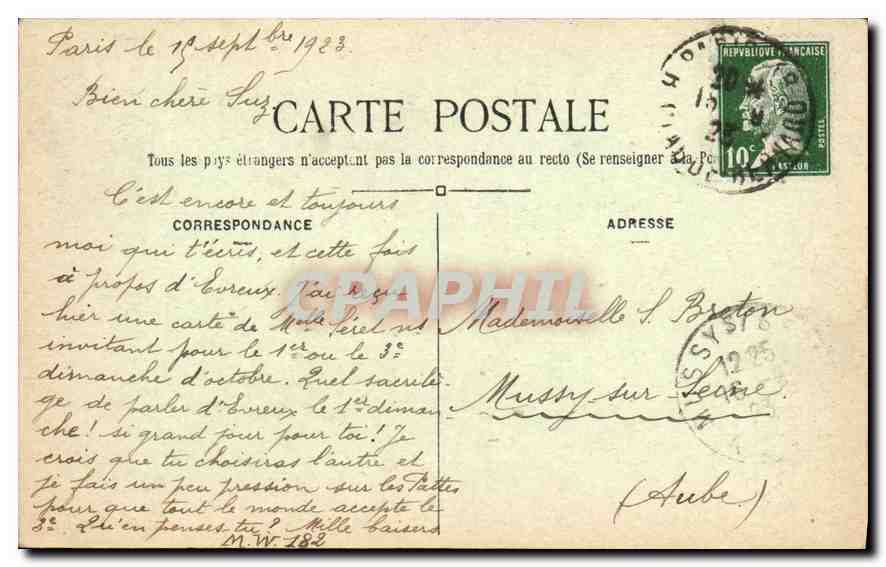 CPA Paris (1er art) Jardin des Tulleries Statue de la Verite — Rückseite