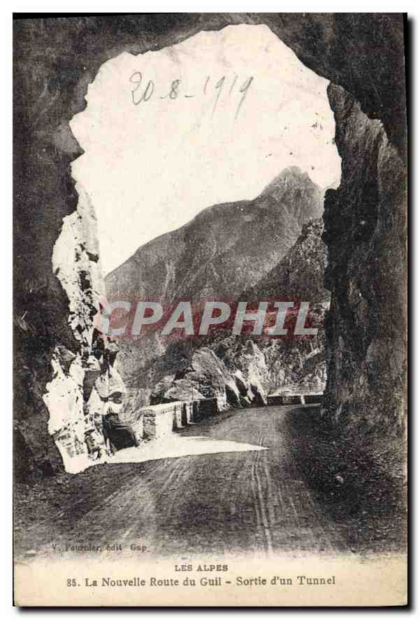 Les Alpes - La Nouvelle Route du Guil - Sortie d'un Tunnel — V. Fournier, Edit. Gap, n°35