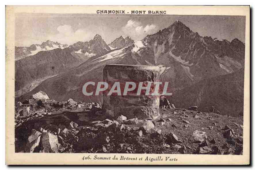 CPA Chamonix Mont Blanc Sommet du Brevent et Aiguille Verte