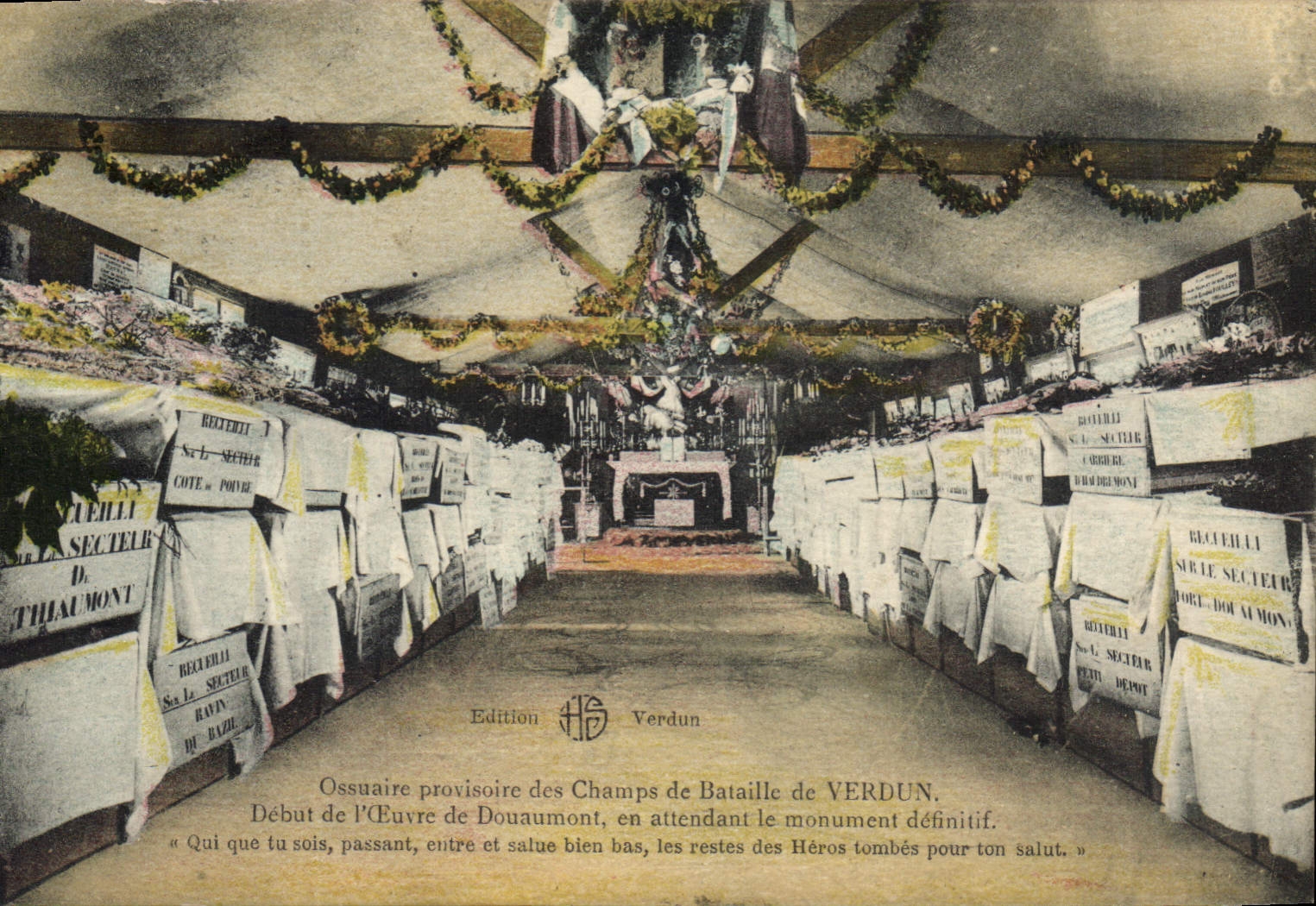 CPA Ossuaire provisoire des Champs de Bataille de Verdun