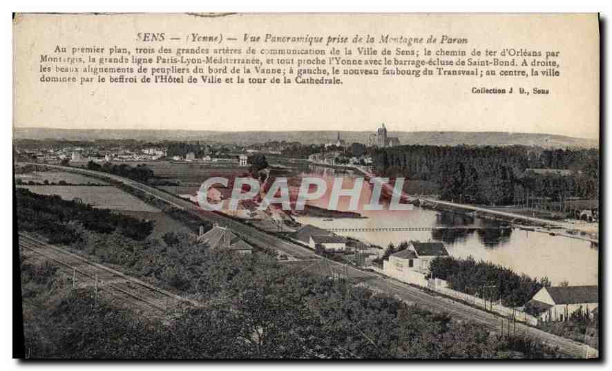 Sens — Yonne — Vue Panoramique prise de la Montagne de Paron — Collection J. D., Sens
