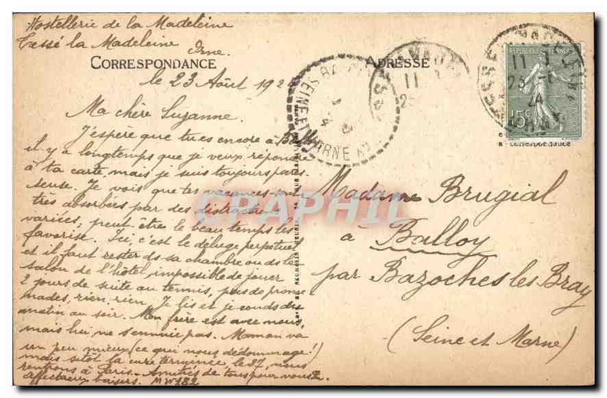CPA Bagnoles de l'Orne Vue prise de Roc au Chien — Rückseite