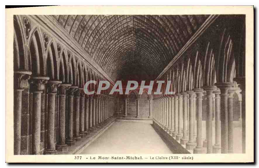 CPA Le Mont Saint Michel Le Cloitre (XIII siecle)