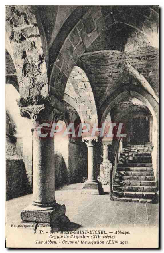 CPA Mont Saint Michel Abbaye Crypte de l'Aquilon (XII siecle)