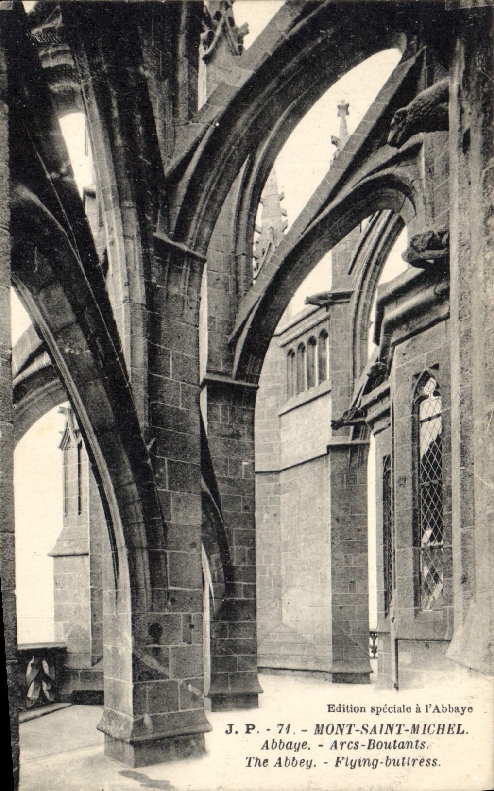 CPA Mont Saint Michel Abbaye Arc Boutants