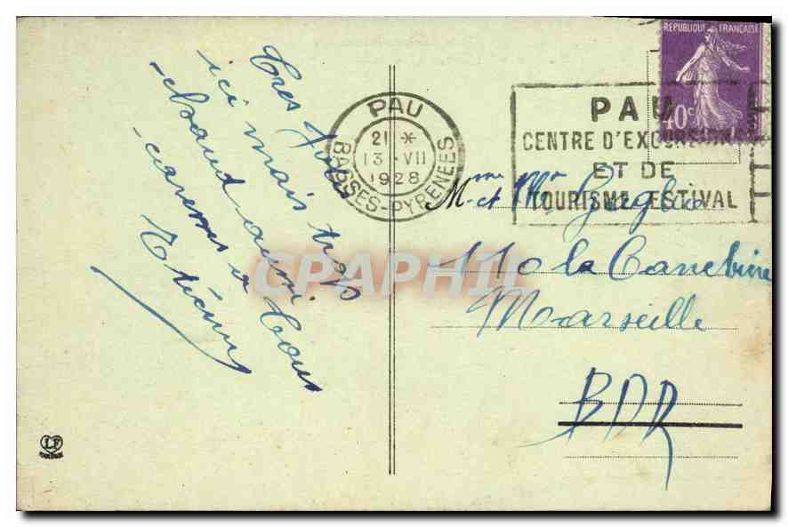 CPA Les Basses Pyrenees Chateau Henri IV et le Pic du Midi D'Ossau — Rückseite