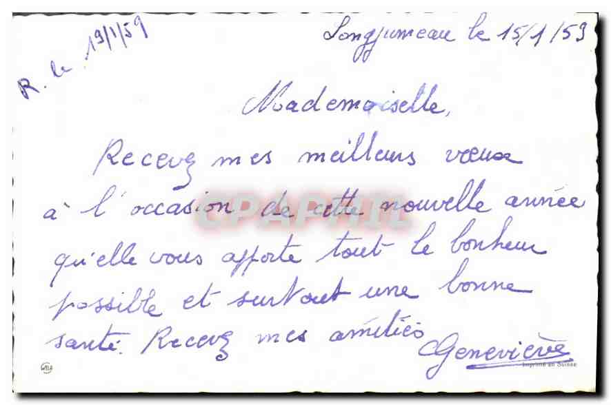 CPA Bonne Annee — Rückseite