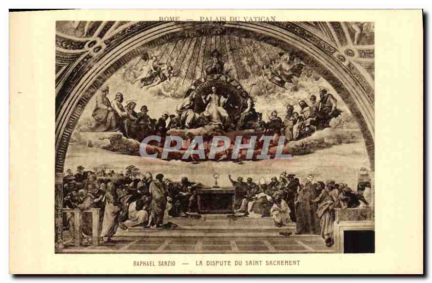 CPA Rome Palais du Vatican Raphael Sanzio La Dispute du Saint Sacrement