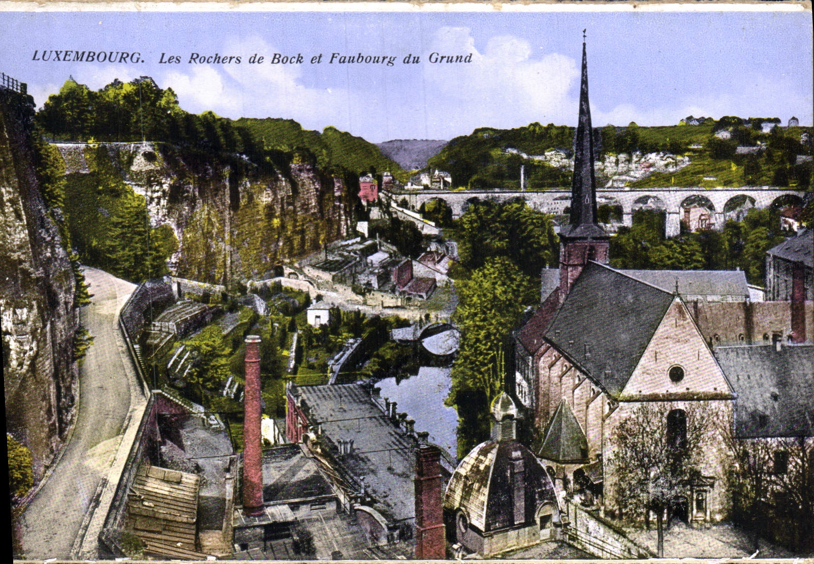 CPA Luxembourg Les Rochers de Bock et Faubourg du Grand