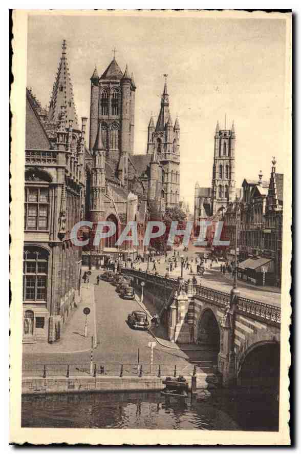 CPA Gand Eglise Saint Nicolas Belfroi et Eglise Saint Bavom