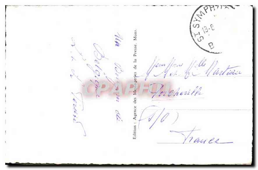 CPA Mons Munument Dolez et Collegiale Sainte Waudru — Rückseite