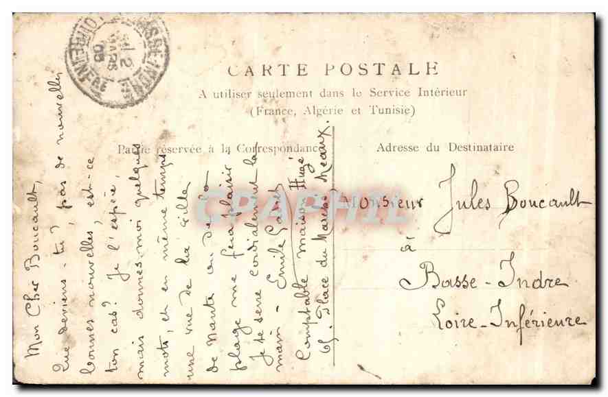 CPA Meaux Boulevard Jean Rose — Rückseite