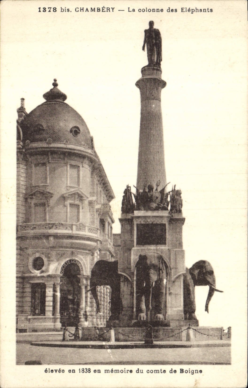 CPA Chambery La colonne des Elephants elevee en 1838 en memoire du comte de Boigne