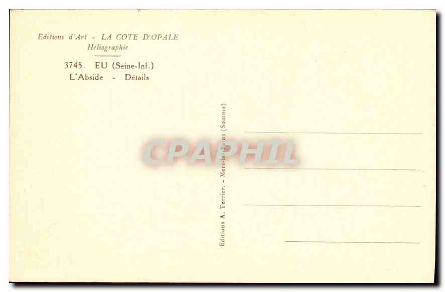CPA La Cote d'Opale Heliographie UE (Seine Inf) L'Aside Details — Rückseite